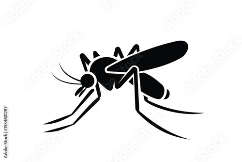 Black silhouette of a mosquito insect icon