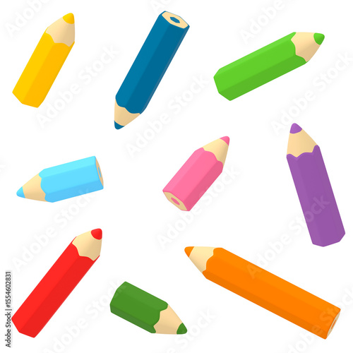 カラフルな色鉛筆のセット