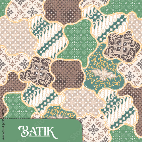 Bild auf Leinwand vector design of batik pattern from Indonesia, Solo, Pekalongan, Yogyakarta