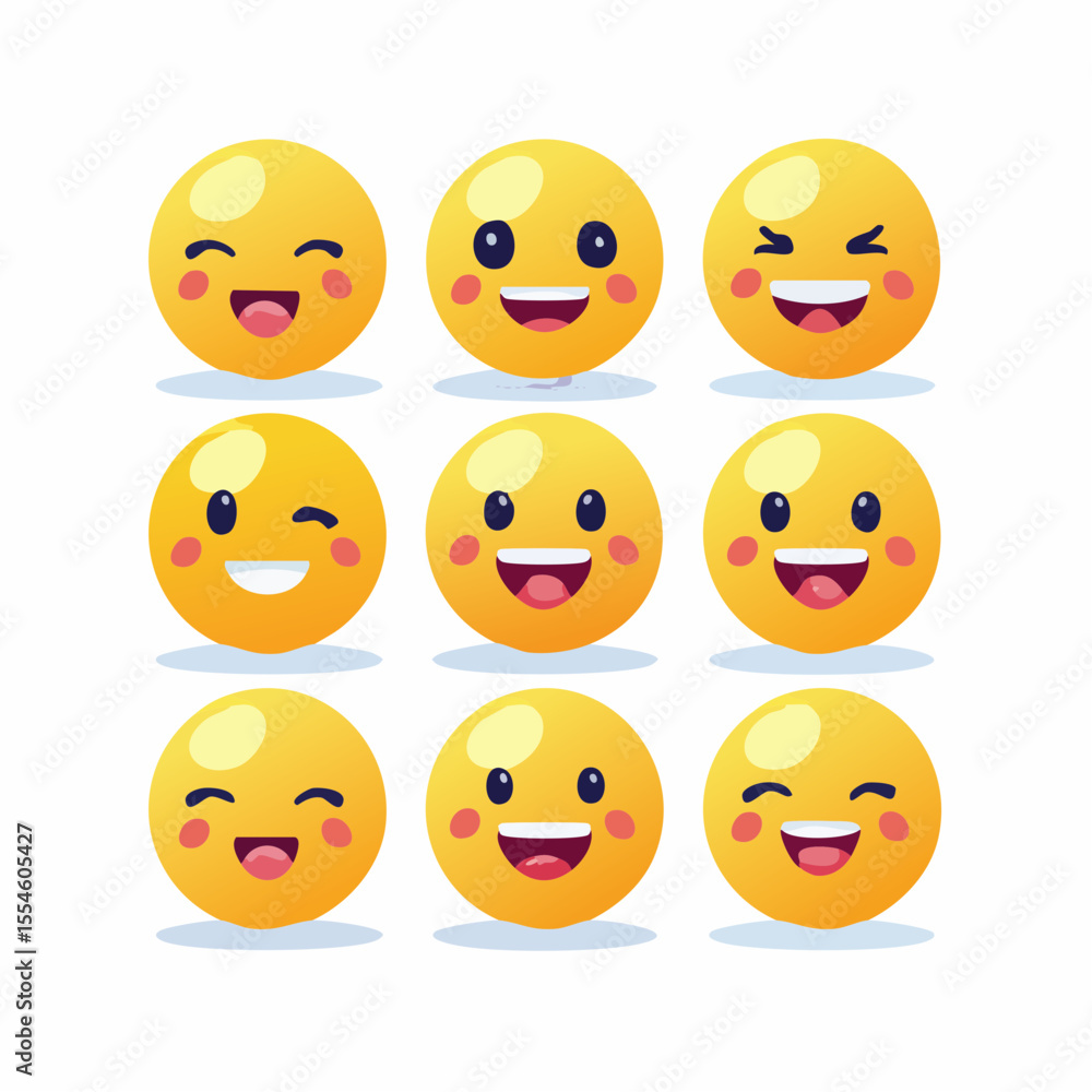 set of smiley faces set of smiley faces