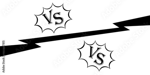 Versus logo vs letters for sports and fight competition. MMA, UFS, Battle, vs match, game concept competitive vs of floodlights vector design.
