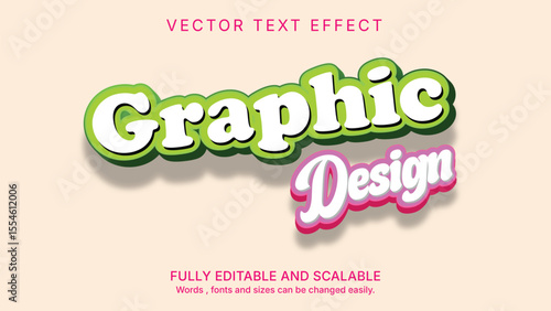 Editable Text Effects – Modern Style Green & Pink Text Design