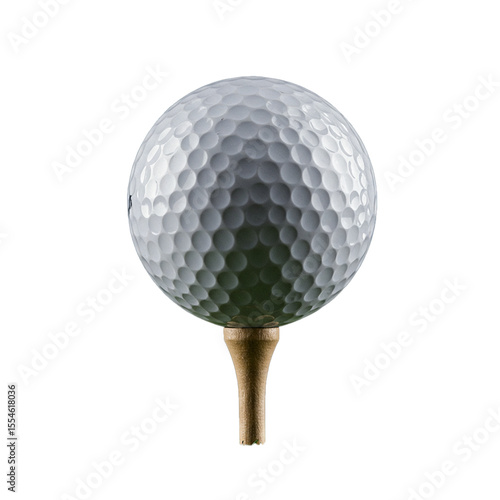 golf ball on the tee isolated on white background