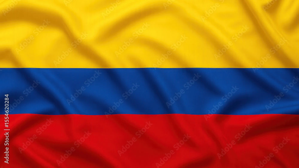 Obraz premium Vibrant Colombian flag fabric