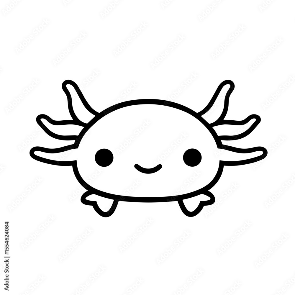 Kawaii Amphibian Cute Axolotl icon Kawaii Amphibian Cute Axolotl icon