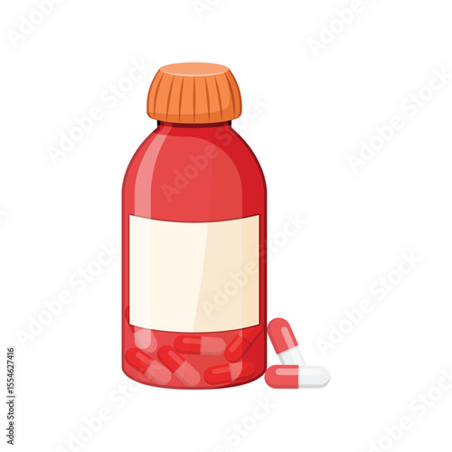Pill icon in flat style. Drug vector illustration on isolated background. Medicine pharmacy sign business concept.