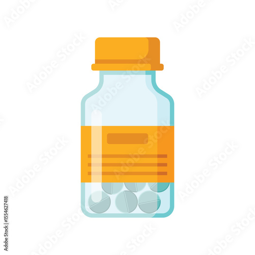 Pill icon in flat style. Drug vector illustration on isolated background. Medicine pharmacy sign business concept.