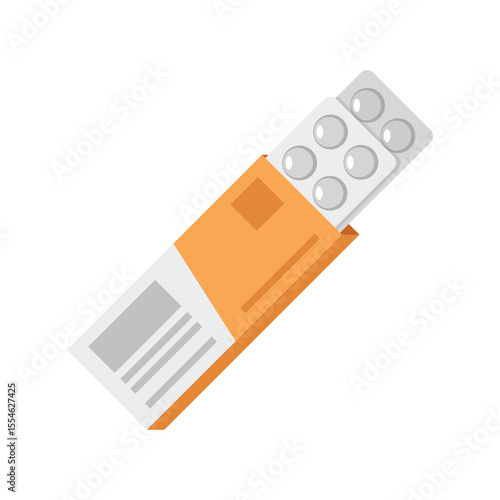 Pill icon in flat style. Drug vector illustration on isolated background. Medicine pharmacy sign business concept.
