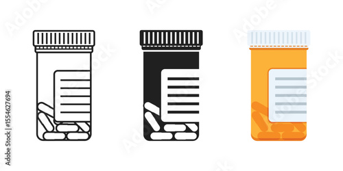 Pill icon set collection in flat style. Drug vector illustration on isolated background. Medicine pharmacy sign business concept.