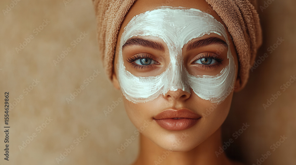 beauty ritual with woman applying face mask beauty ritual with woman applying face mask