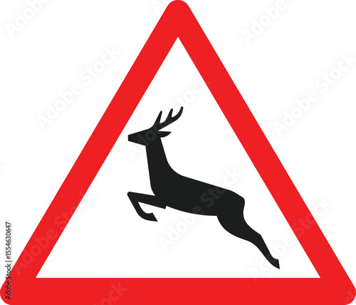 Deer road crossing sign design 