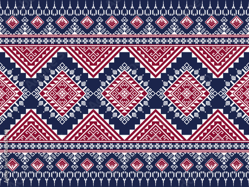 Tribal or ethnic fabric patterns are geometric patterns designed to be seamless. The patterns are complex and arranged in an orderly manner, reflecting the textile handicrafts of various ethnic groups
