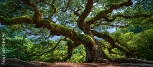 Wallpaper Mural Breathtaking Panorama of Ancient Branches from the Angel Oak Tree: A Symbol of Southern Charm and Timeless Beauty Torontodigital.ca