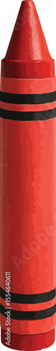 Red Crayon 3D Illustration on White Background