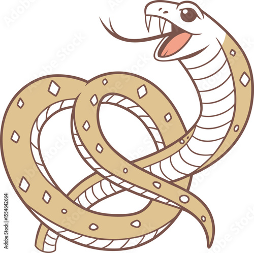 Horseshoe and snake illustration symbolizing luck and fortune