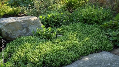 garden thyme groundcover in herbal creeping