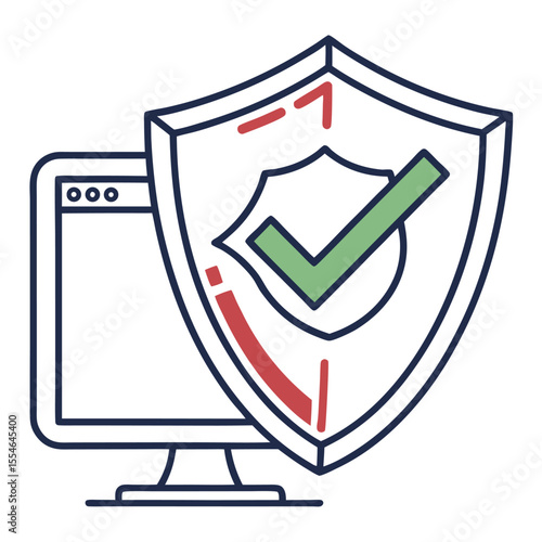 Vector antivirus protection software icon on a white background, for digital safety.