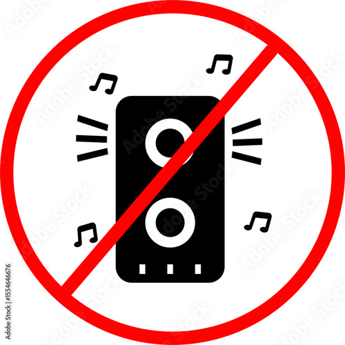 Symbol prohibits turning on loud speakers