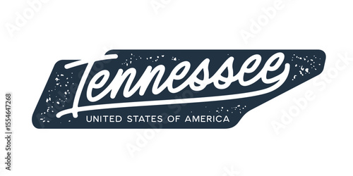 Tennessee. Hand drawn USA state name silhouette on white background. Modern typography for t shirt prints, posters, stickers, cards, souvenirs. Vector vintage illustration.