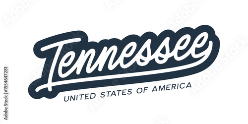 Tennessee. Hand drawn USA state name silhouette on white background. Modern typography for t shirt prints, posters, stickers, cards, souvenirs. Vector vintage illustration.