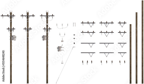 modular electricity poles isolated