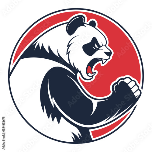 Sumo wrestler panda vector illustration. logo. icon.
Angry panda logo.