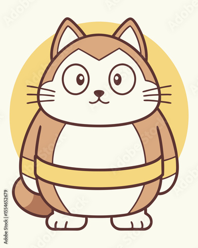 Sumo wrestler cat vector illustration. logo. icon.