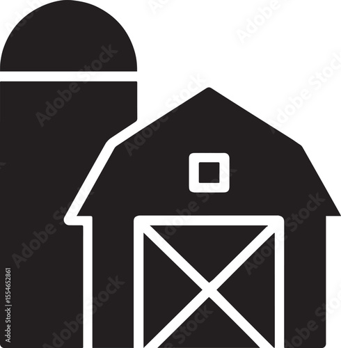 Rustic Barn & Silo Silhouette Pack, Countryside Farmstead Icon Collection, Agricultural Essentials: Barn & Silo Vectors