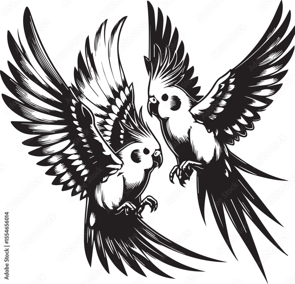 Fototapeta premium Cockatiel Parrot Vector 