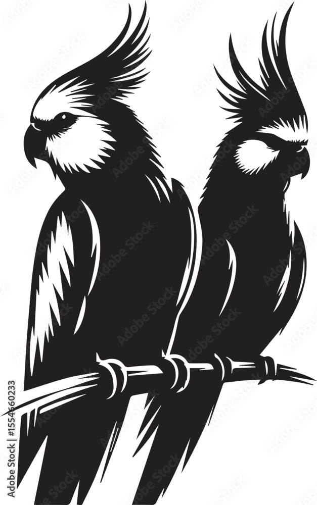 Fototapeta premium Cockatiel Parrot Vector 