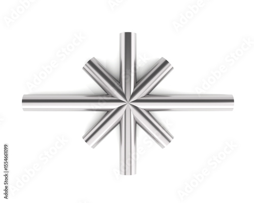 Top view steel pipes