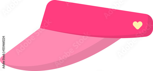 Pink sun cap side illustration for summer sun protection