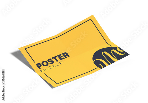 Folded Horizontal Poster Mockup