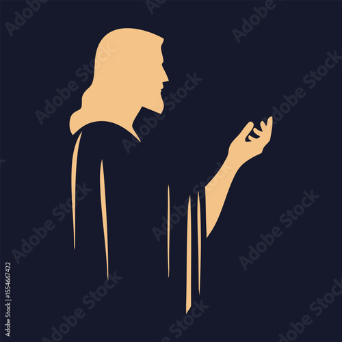 Simple Jesus Figure in Black – Modern Christian Icon

