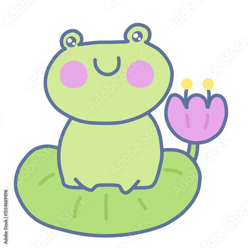 cartoon frog with a flower