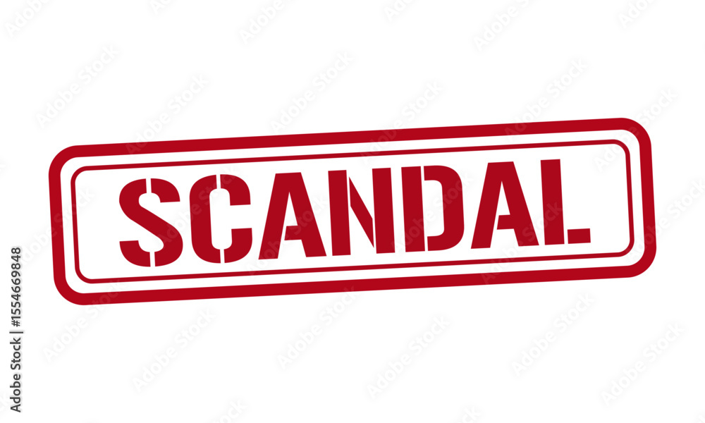 Fototapeta premium SCANDAL red stamp text vector, rubber stamp