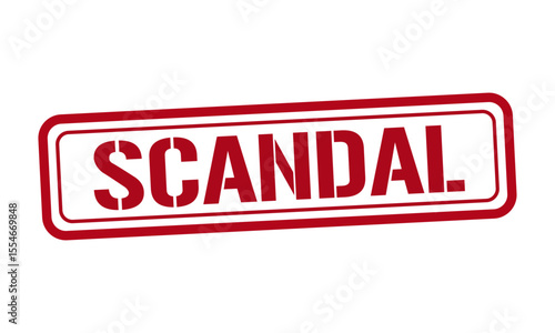SCANDAL red stamp text vector, rubber stamp