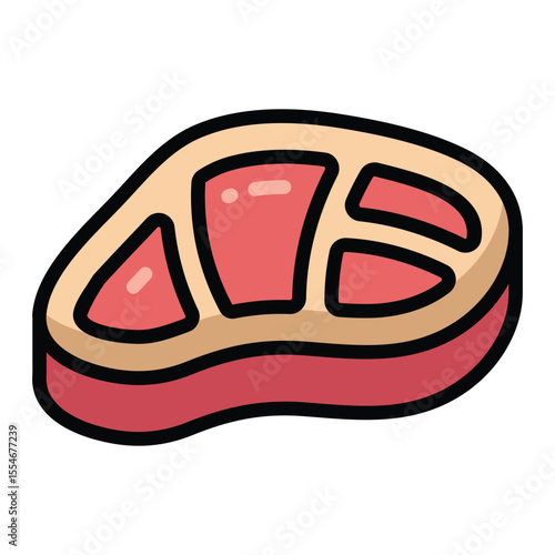 Simple Meat colorful icon. The icon can be used for websites, print templates, presentation templates, illustrations, etc	
