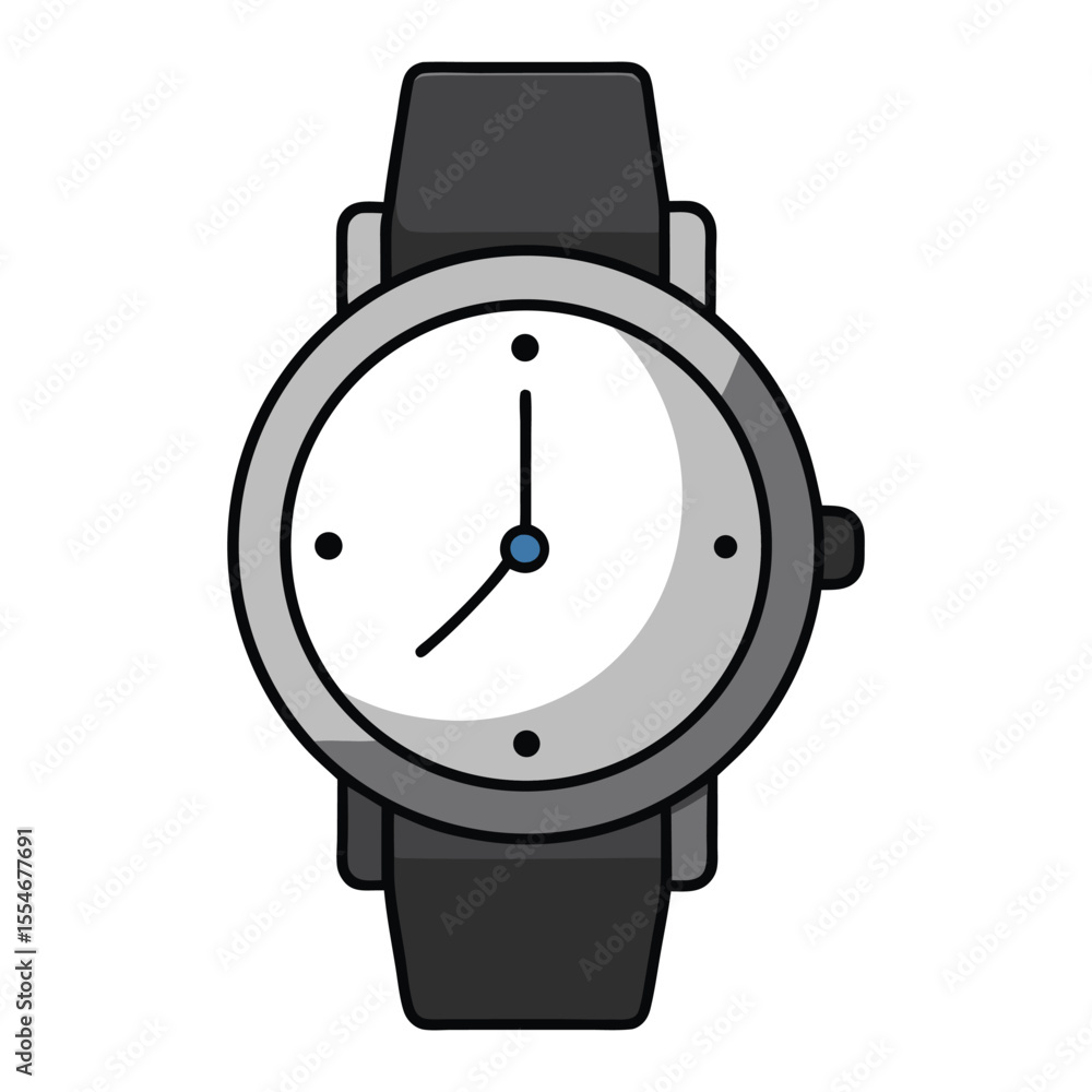 Minimalist Black Strap Watch Icon – Simple Analog Timepiece Clipart
Minimalist Black Strap Watch Icon – Simple Analog Timepiece Clipart