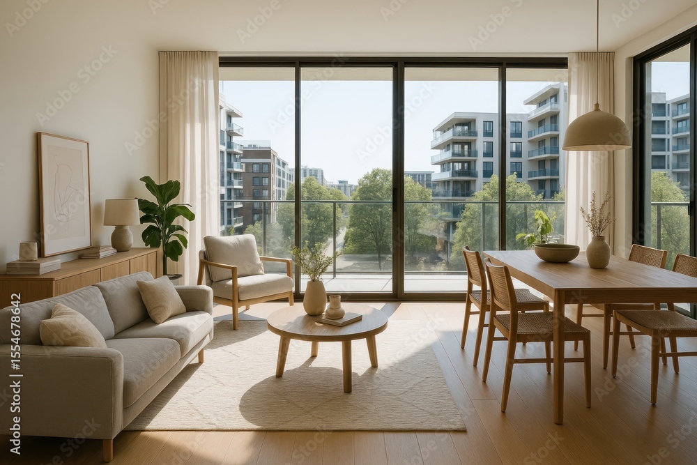 Fototapeta premium Modern apartment with natural light