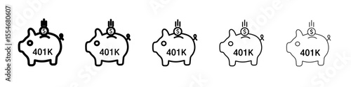 401k retirement savings icon flat simple outline logo