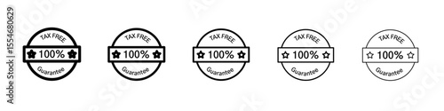 100 Guarantee Tax Free icon flat simple outline logo