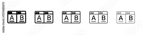 A B test icon flat simple outline logo
