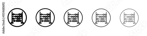 Abacus icon flat simple outline logo