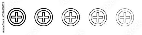 Add Icon flat simple outline logo