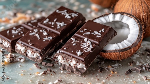 Dark chocolate bars with coconut