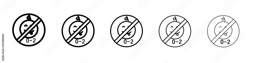 Fototapeta premium Age restriction sign for child icon flat simple outline logo