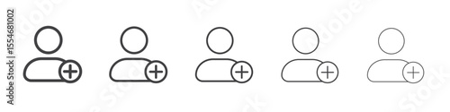 Add user icon flat simple outline logo
