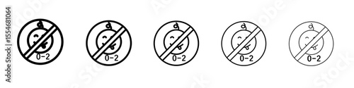 Age restriction sign for child icon flat simple outline logo