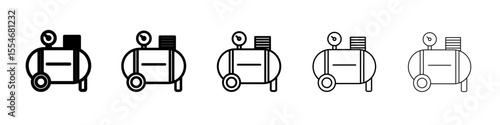 Air compressor pump icon flat simple outline logo